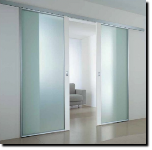 Porta scorrevole vetro + legno